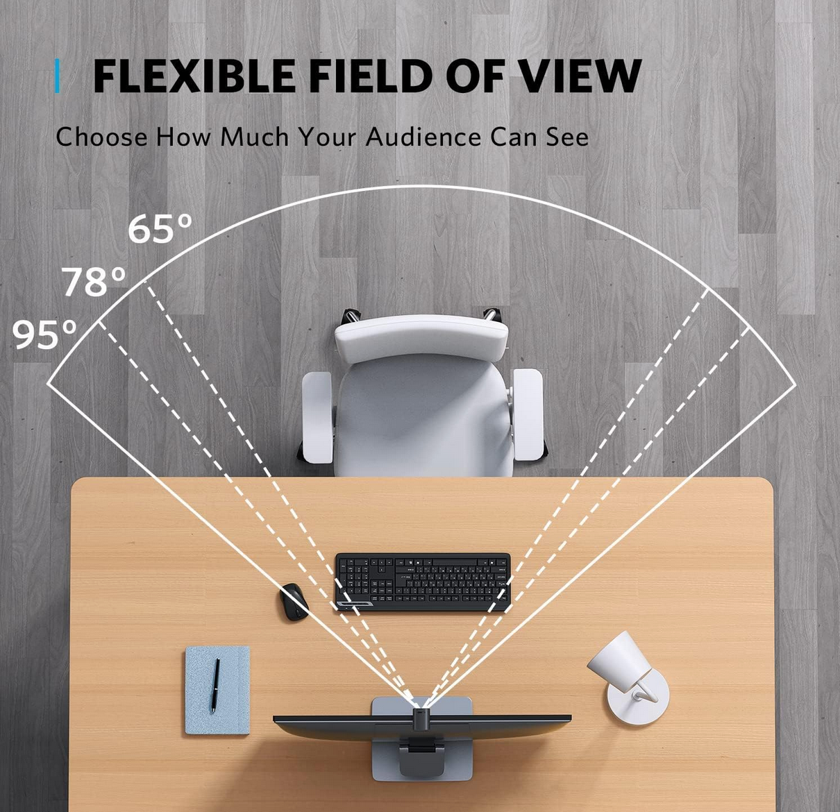 Anker PowerConf C200 Webcam (2K) on a laptop with clear video display of flexible view

